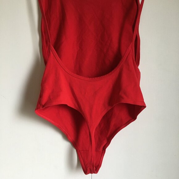 Aritzia TNA Red Cozumel Cotton Open Back Thong Bodysuit - Picture 6 of 11